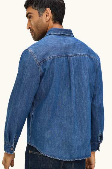 Hommes - Chemise en jean - regular fit - col kent - jean bleu