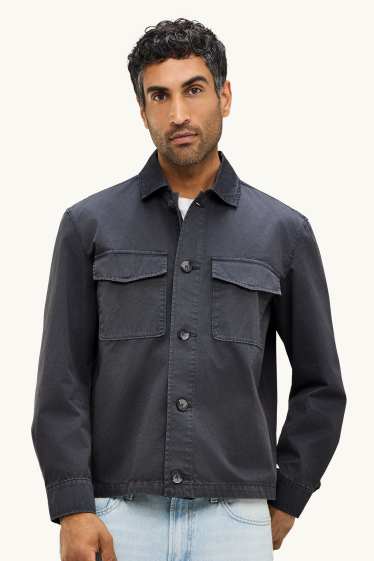 Heren - Overhemdjas - relaxed fit - Kent - antraciet