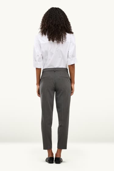 Donna - Pantaloni - vita media - tapered fit - grigio scuro