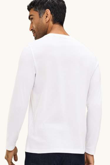 Hommes - Haut à manches longues - regular fit - blanc