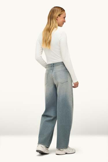 Dames - Barrel jeans - mid waist - jeanslichtblauw