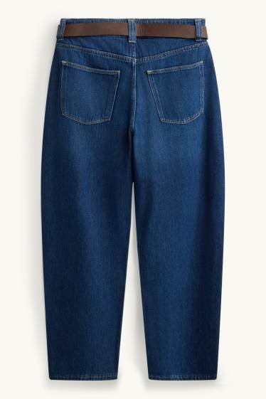 Donna - Barrel jeans con cintura - vita alta - jeans blu
