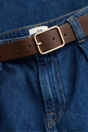 Donna - Barrel jeans con cintura - vita alta - jeans blu