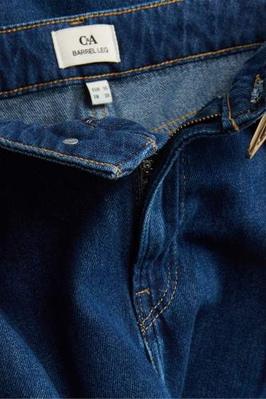 Donna - Barrel jeans con cintura - vita alta - jeans blu