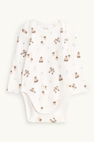 Unisex - Tučňák a lední medvěd - souprava dětského overalu - 2dílná - hnědá / krémově bílá