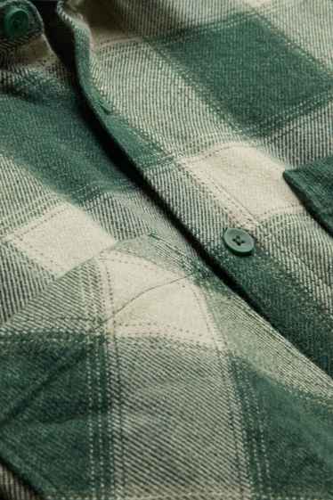 Hommes - Chemise - relaxed fit - col kent - à carreaux - vert