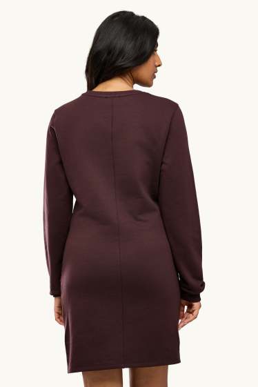 Damen - Fit & Flare Kleid - bordeaux