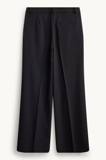 Damen - Business-Hose - High Waist - Wide Leg - schwarz