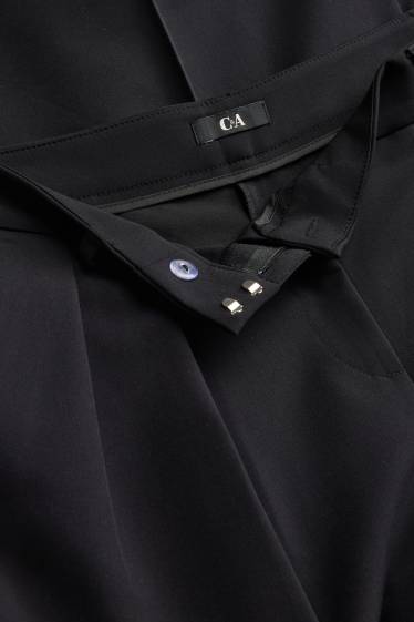 Damen - Business-Hose - High Waist - Wide Leg - schwarz