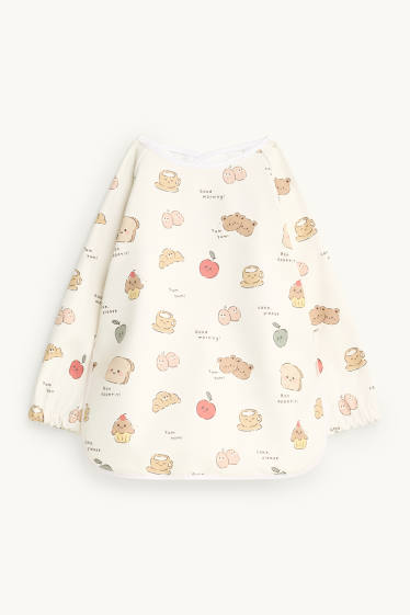 Unisex - Breakfast - baby coverall bib - cremewhite