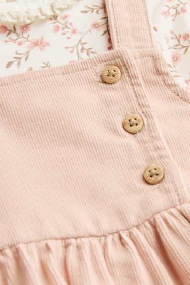 Baby Mädchen - Blümchen - Erstlingsoutfit - 2 teilig - rosa