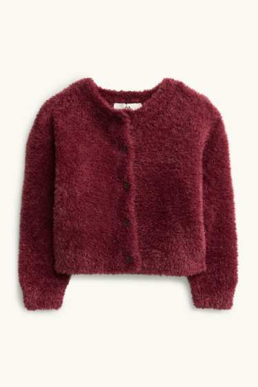 Kinderen: meisjes - Vest - glanseffect - bordeaux