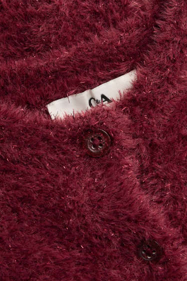 Kinderen: meisjes - Vest - glanseffect - bordeaux