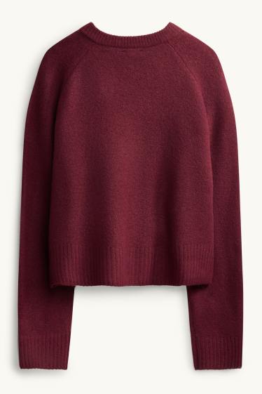 Women - Cardigan - bordeaux