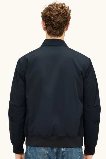 Heren - Bomberjack - gevoerd - waterafstotend - donkerblauw