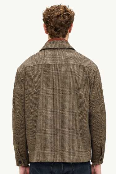 Herren - Hemdjacke - Relaxed Fit - Kent - strukturiert - braun / beige