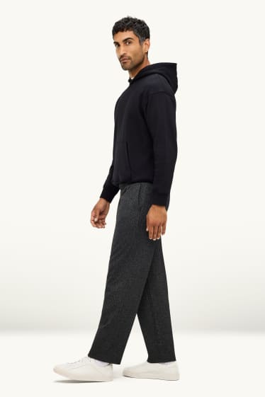 Men - Joggers - patterned - dark gray