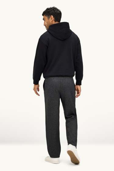 Men - Joggers - patterned - dark gray