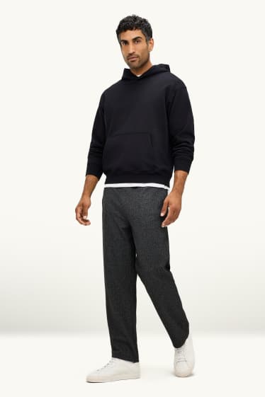 Men - Joggers - patterned - dark gray