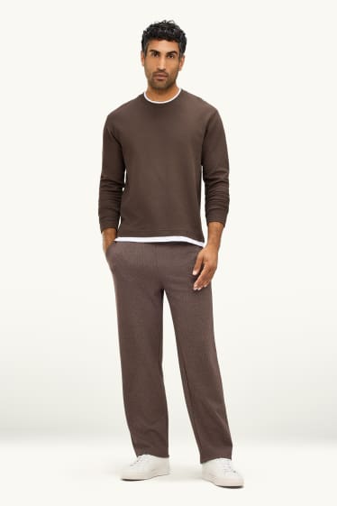 Hommes - Pantalon de jogging - à motif - marron