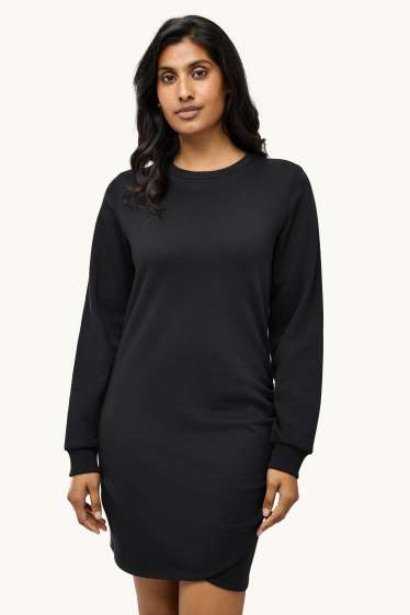 Damen - Fit & Flare Kleid - schwarz