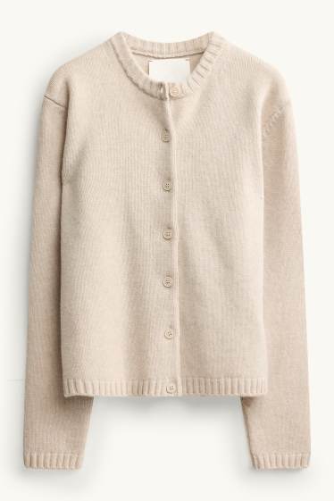 Femmes - Gilet en laine - crème