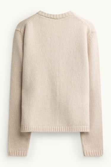 Femmes - Gilet en laine - crème