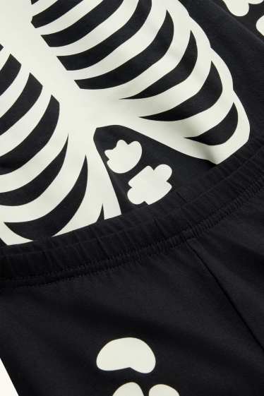 Children Boys - Halloween - skeleton - pyjamas - 2 piece - glow-in-the-dark - black
