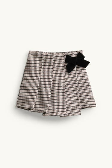 Copii - Fete - Set - pulover, fustă și dresuri - 3 piese - bordo / negru