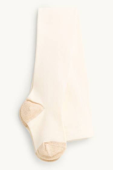 Enfants filles - Étoile - ensemble - gilet en maille, haut à manches longues, jupe, collants - blanc crème