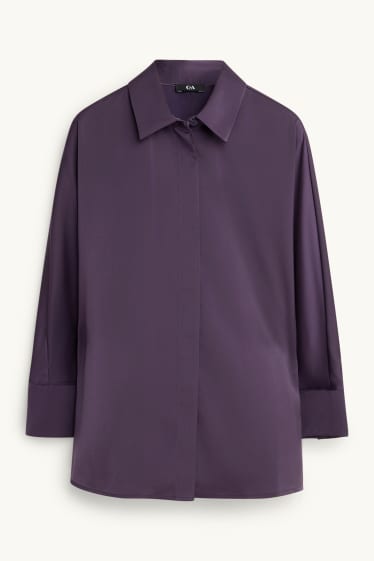 Damen - Satin-Bluse - violett