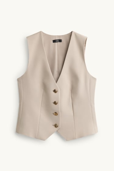 Femmes - Gilet sans manches de bureau - regular fit - beige clair
