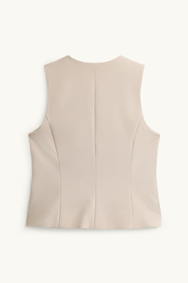 Femmes - Gilet sans manches de bureau - regular fit - beige clair