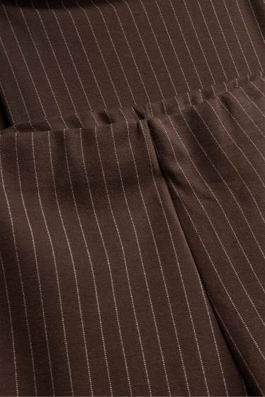 Femmes - Pantalon de jogging - fines rayures - marron