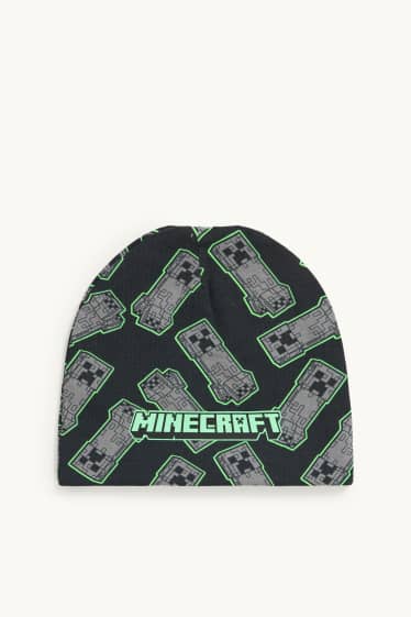 Enfants garçons - Bonnet en maille - gris / vert