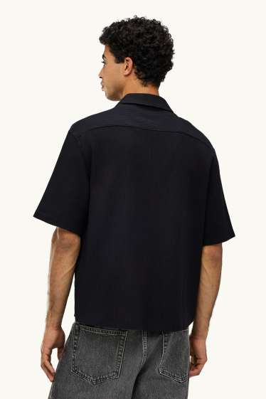 Home - Camisa - relaxed fit - Kent - acanalada - negre