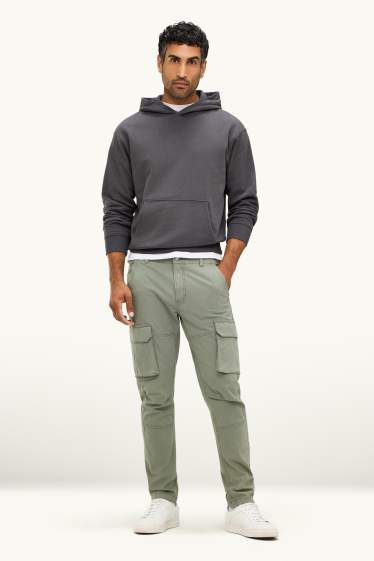 Men - Cargo trousers - light green
