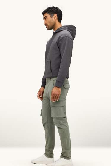 Men - Cargo trousers - light green