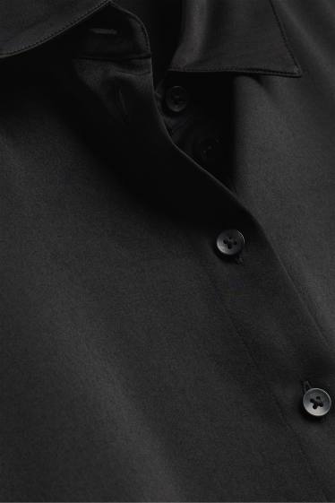 Donna - Camicia - effetto brillante - nero