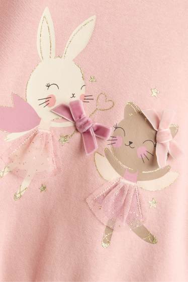 Nena - Conill gat i llaç - dessuadora - efecte brillant - rosa pastel