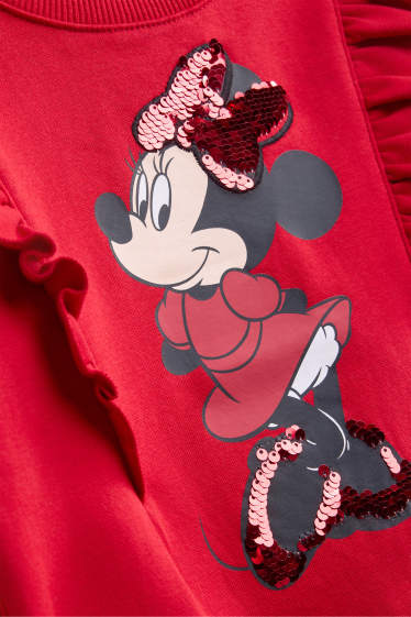 Kinder Mädchen - Minnie Maus - Sweatshirt - Glanz-Effekt - rot