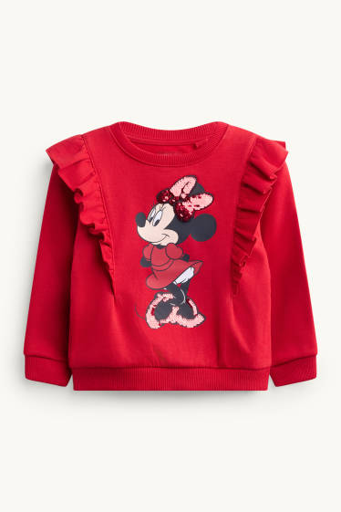 Kinder Mädchen - Minnie Maus - Sweatshirt - Glanz-Effekt - rot