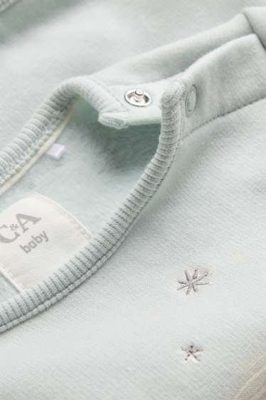 Unisex - Polar bear and penguin - baby sweatshirt - plush-lined - light blue