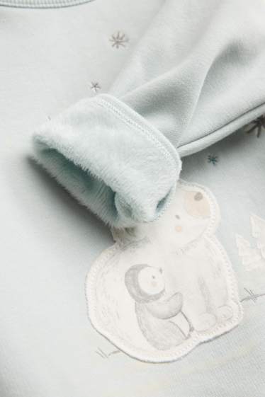 Unisex - Polar bear and penguin - baby sweatshirt - plush-lined - light blue