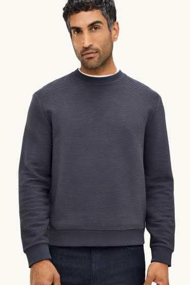 Herren - Sweatshirt - gerippt - anthrazit