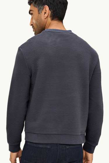 Herren - Sweatshirt - gerippt - anthrazit