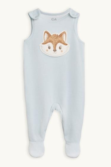 Bébés garçons - Renard et étoile - ensemble avec grenouillère - 2 pièces - bleu clair