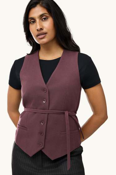 Donna - Gilet business - slim fit - bordeaux