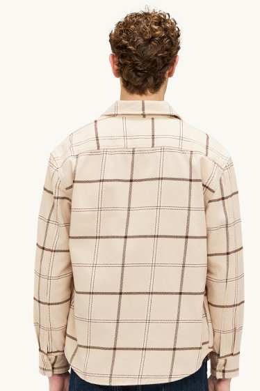 Herren - Hemd - Relaxed Fit - Kent - kariert - beige / braun