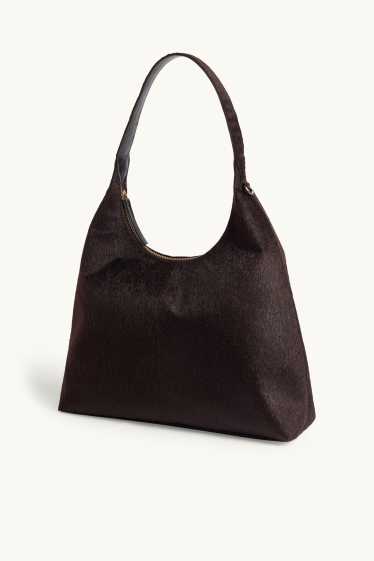 Damen - Großer Kunstfell-Shopper - dunkelbraun